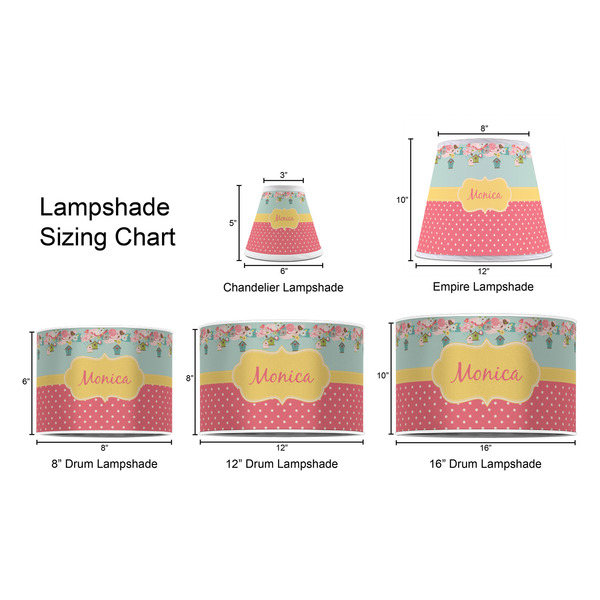 Easter Birdhouses Lampshade Sizing Chart