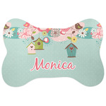 Easter Birdhouses Bone Shaped Dog Food Mat (Personalized)