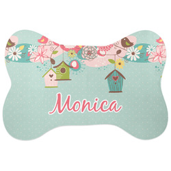 Easter Birdhouses Bone Shaped Dog Food Mat (Personalized)