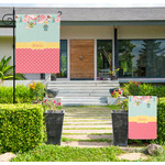 Easter Birdhouses Large Garden Flag - Double Sided (Personalized)