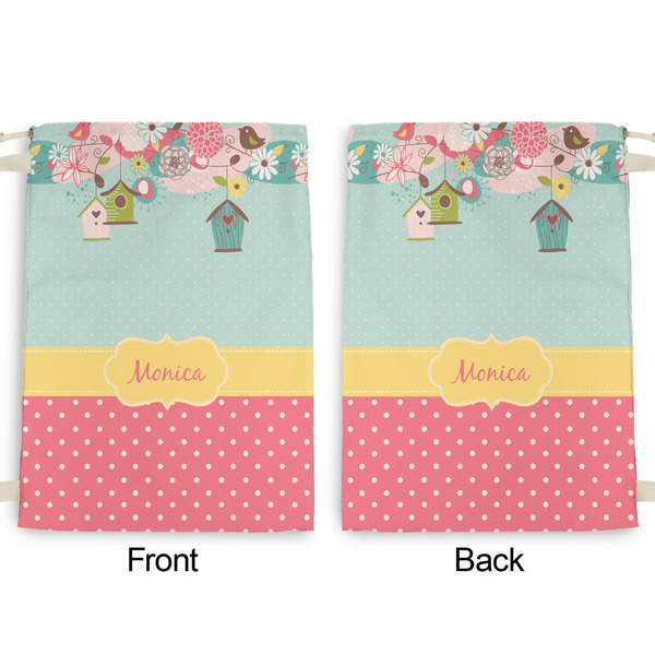 Easter Birdhouses Large Laundry Bag - Front & Back View