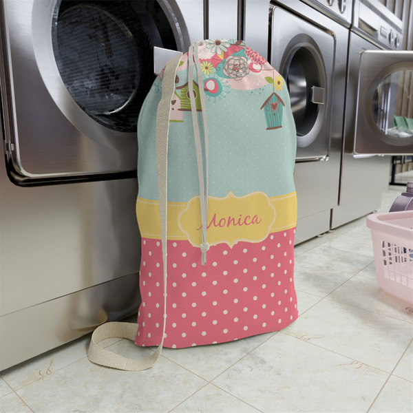 Easter Birdhouses Large Laundry Bag - In Context