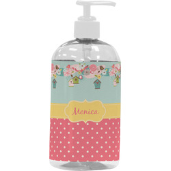 Easter Birdhouses Plastic Soap / Lotion Dispenser (16 oz - Large - White) (Personalized)
