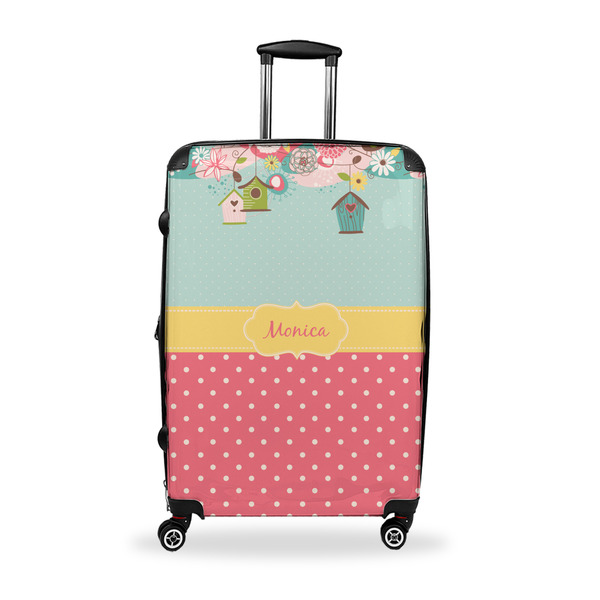 Custom Easter Birdhouses Suitcase - 28" Large - Checked w/ Name or Text