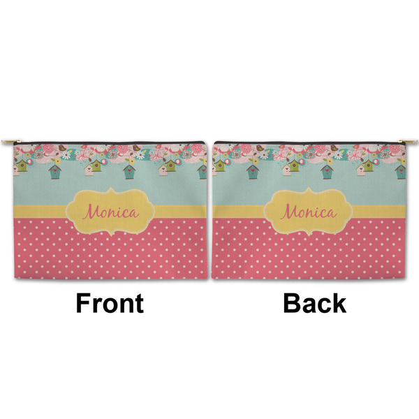 Easter Birdhouses Large Zipper Pouch Approval (Front and Back)