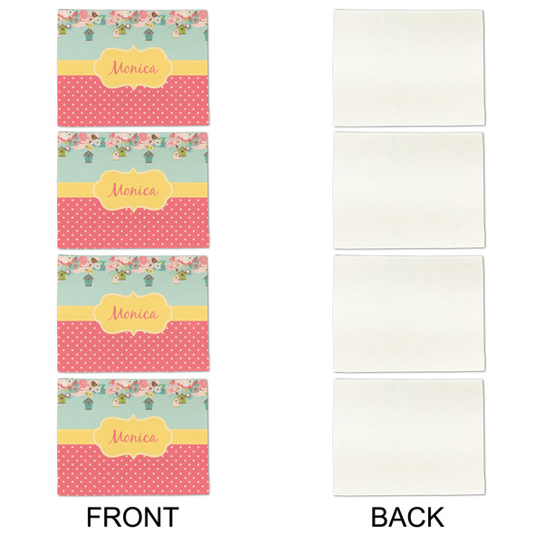 Easter Birdhouses Linen Placemat - APPROVAL Set of 4 (single sided)