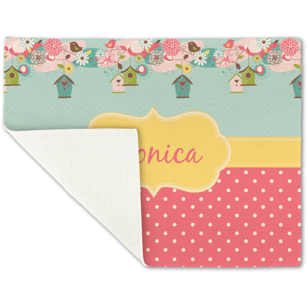 Easter Birdhouses Linen Placemat - Folded Corner (single side)