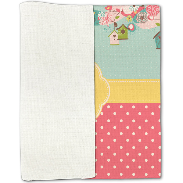 Easter Birdhouses Linen Placemat - Folded Half