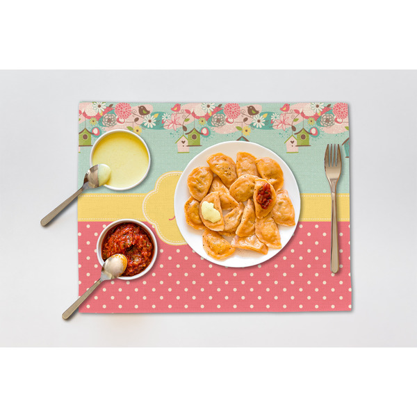 Easter Birdhouses Linen Placemat - Lifestyle (single)