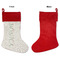 Easter Birdhouses Linen Stockings w/ Red Cuff - Front & Back (APPROVAL)
