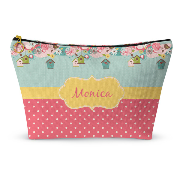 Custom Easter Birdhouses Makeup Bag - Large - 12.5"x7" (Personalized)