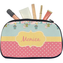 Easter Birdhouses Makeup / Cosmetic Bag - Medium (Personalized)