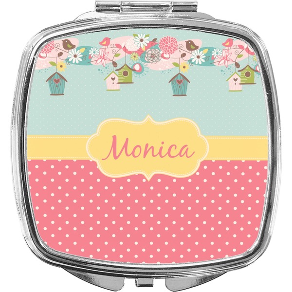 Custom Easter Birdhouses Compact Makeup Mirror (Personalized)