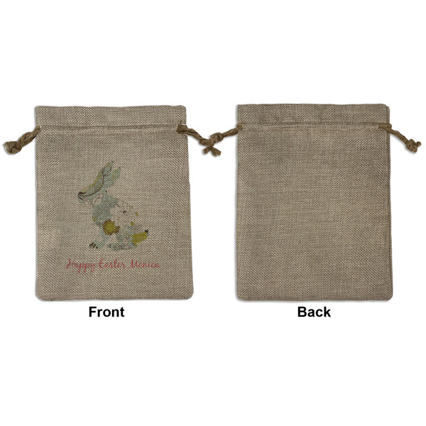 Easter Birdhouses Medium Burlap Gift Bag - Front Approval