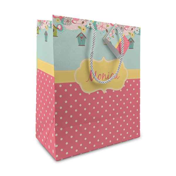 Custom Easter Birdhouses Medium Gift Bag (Personalized)