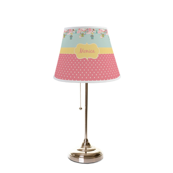 Easter Birdhouses Poly Film Empire Lampshade - On Stand