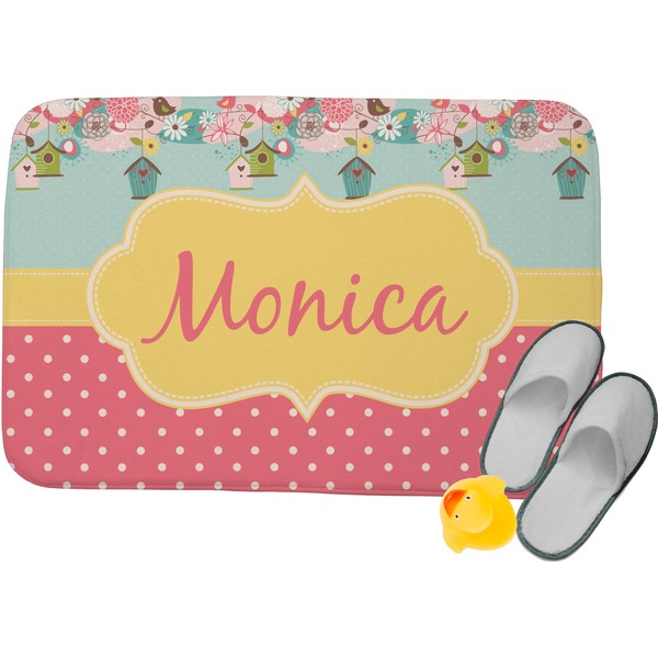 Custom Easter Birdhouses Memory Foam Bath Mat (Personalized)