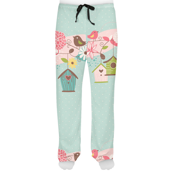 Easter Birdhouses Men's Pjs Front - on model