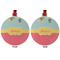 Easter Birdhouses Metal Ball Ornament - Front and Back