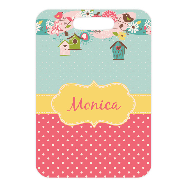 Easter Birdhouses Metal Luggage Tag - Front Without Strap