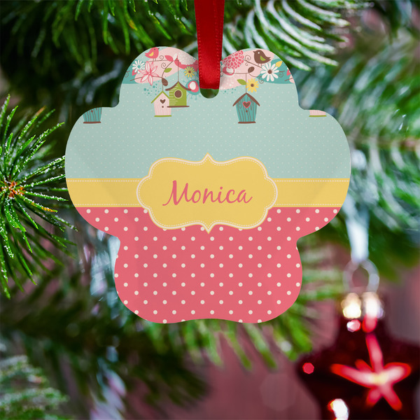 Easter Birdhouses Metal Paw Ornament - Lifestyle