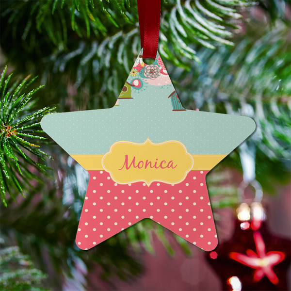 Easter Birdhouses Metal Star Ornament - Lifestyle