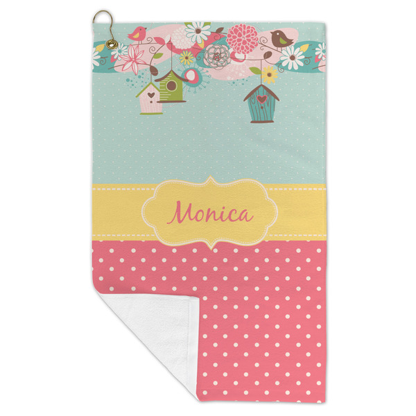 Easter Birdhouses Microfiber Golf Towels - FOLD