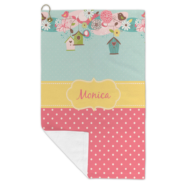 Easter Birdhouses Microfiber Golf Towels - FOLD