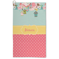 Easter Birdhouses Microfiber Golf Towel (Personalized)