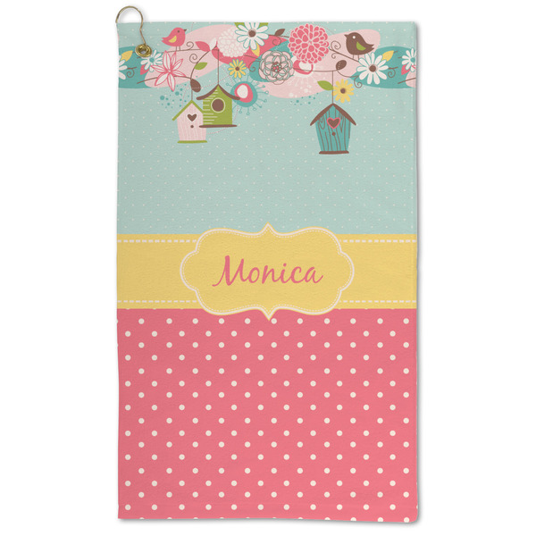 Custom Easter Birdhouses Microfiber Golf Towel - Large (Personalized)