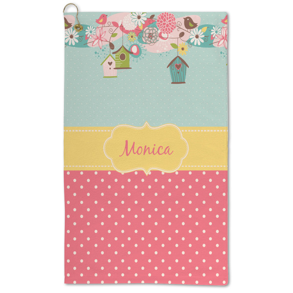 Custom Easter Birdhouses Microfiber Golf Towel (Personalized)