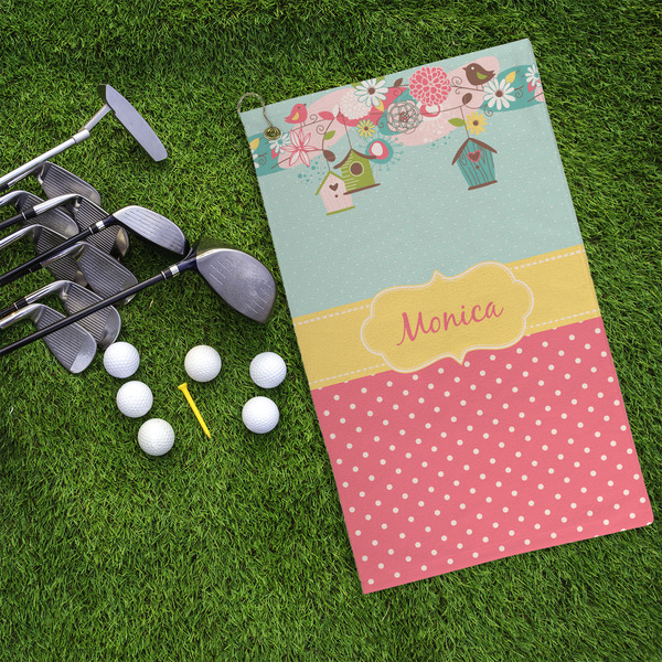 Easter Birdhouses Microfiber Golf Towels - LIFESTYLE