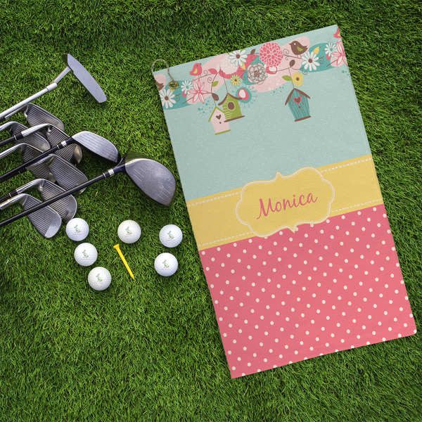 Easter Birdhouses Microfiber Golf Towels - LIFESTYLE