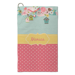 Easter Birdhouses Microfiber Golf Towel - Small (Personalized)