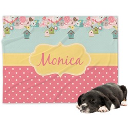 Easter Birdhouses Dog Blanket (Personalized)