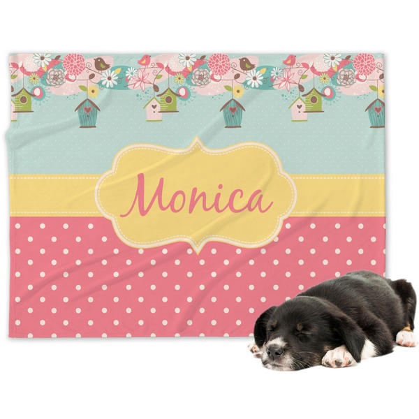 Custom Easter Birdhouses Dog Blanket (Personalized)