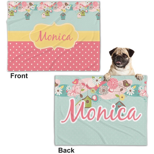 Easter Birdhouses Microfleece Dog Blanket - Regular - Front & Back