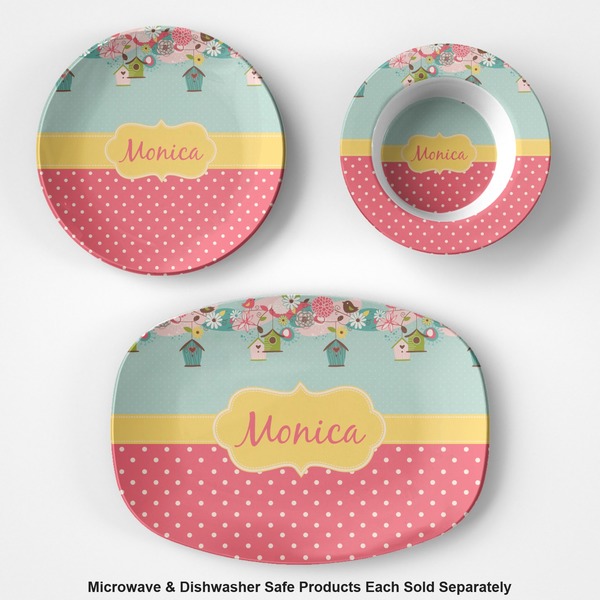 Easter Birdhouses Microwave & Dishwasher Safe CP Plastic Dishware - Group