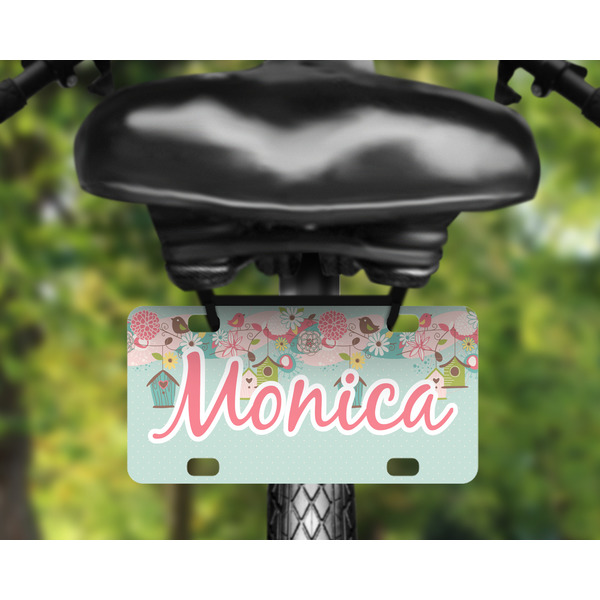 Easter Birdhouses Mini License Plate on Bicycle