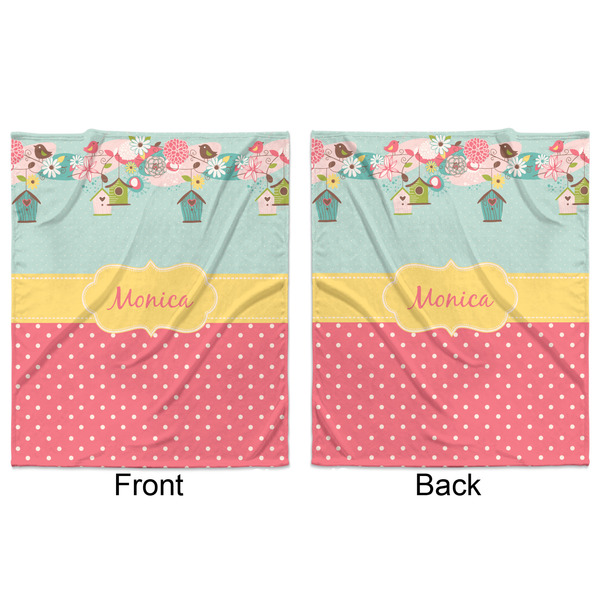 Easter Birdhouses Minky Blanket - 50"x60" - Double Sided - Front & Back