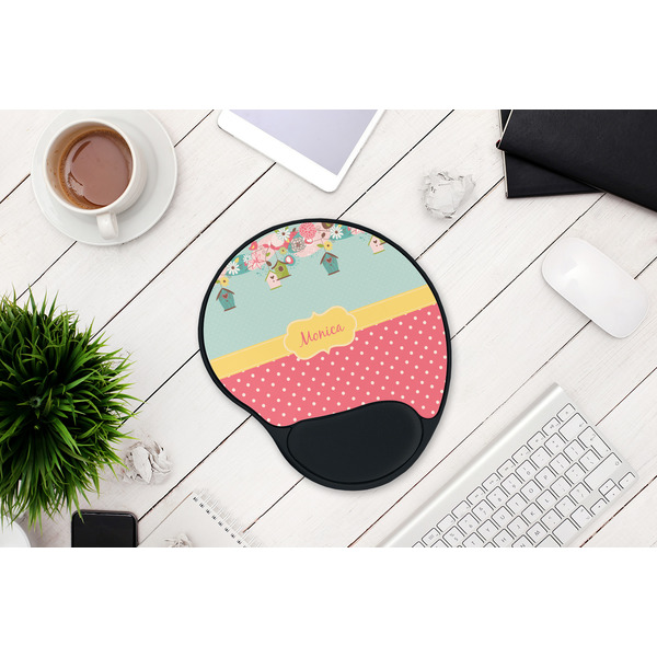 Easter Birdhouses Mouse Pad with Wrist Rest - LIFESYTLE 1
