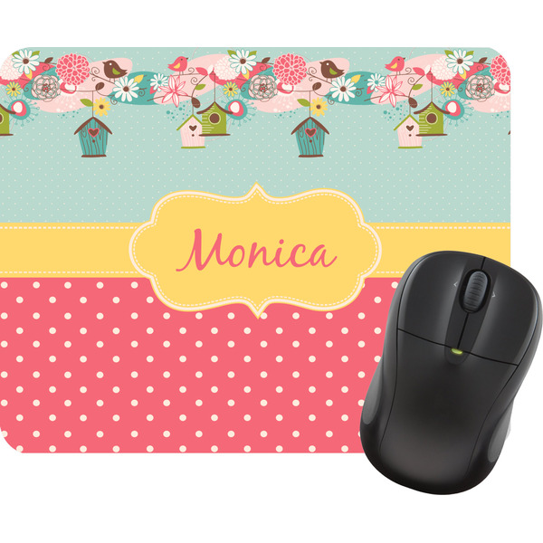 Custom Easter Birdhouses Rectangular Mouse Pad (Personalized)