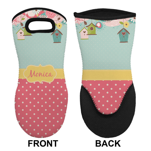 Easter Birdhouses Neoprene Oven Mitt (Front & Back)