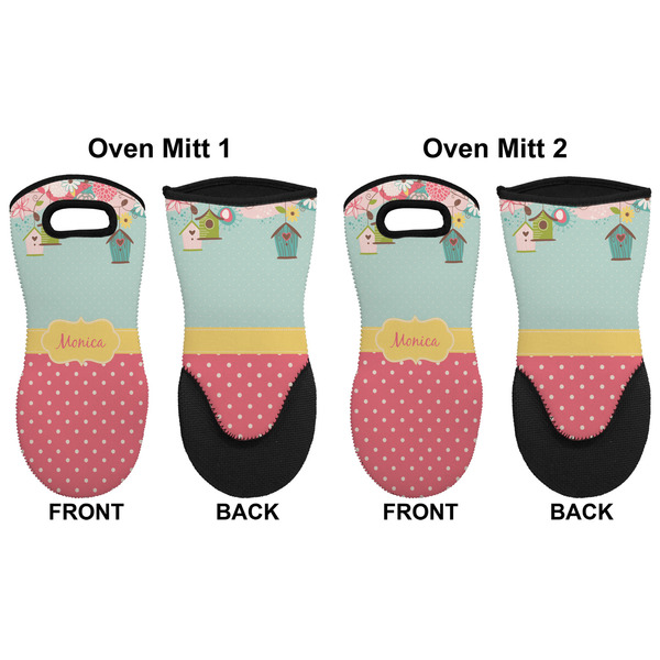 Easter Birdhouses Neoprene Oven Mitt - Set of 2 - Approval