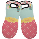 Easter Birdhouses Neoprene Oven Mitts - Set of 2 w/ Name or Text