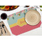 Easter Birdhouses Octagon Placemat - Single front (LIFESTYLE) Flatlay