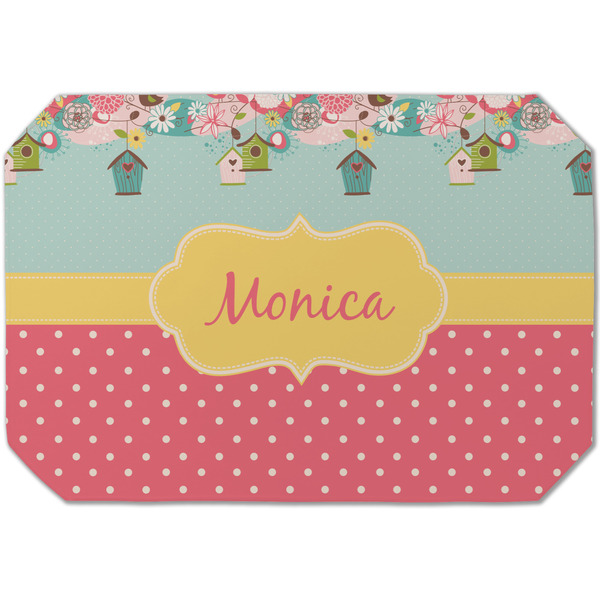 Custom Easter Birdhouses Dining Table Mat - Octagon (Single-Sided) w/ Name or Text