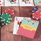 Easter Birdhouses On Table with Poker Chips