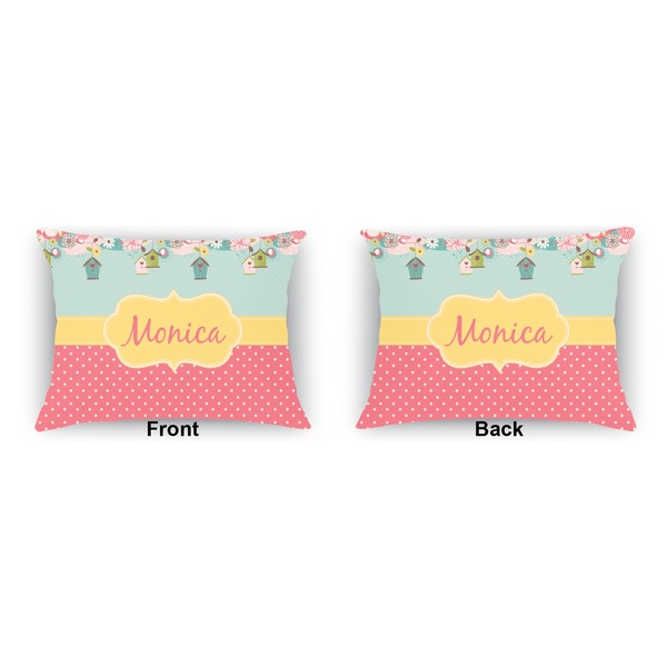 Easter Birdhouses  Outdoor Rectangular Throw Pillow (Front and Back)