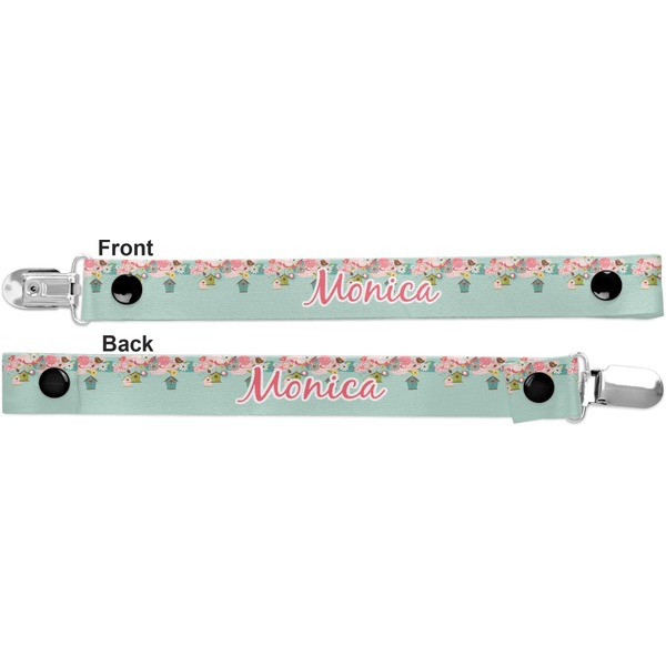 Easter Birdhouses Pacifier Clip - Front and Back